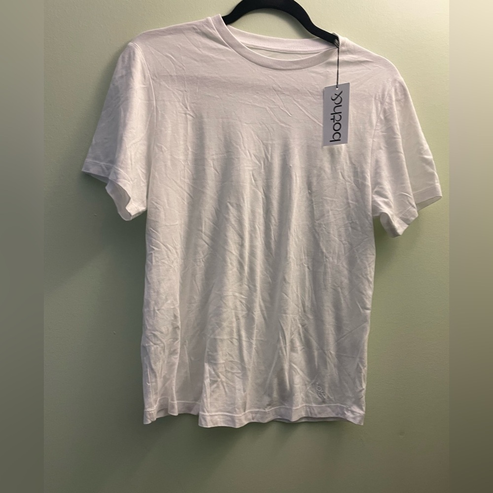 NWT Mens Womend Unisex BOTH white Crewneck tee Modal Pima Cotton size medium